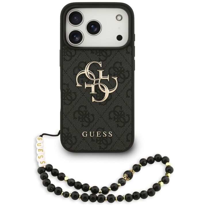 Etui Guess 4G Strap 4G Classic Logo do   iPhone 17 Pro czarny na NearMe.pl