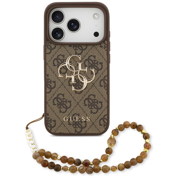 Etui Guess 4G Strap 4G Classic Logo do   iPhone 17 Pro brązowy na NearMe.pl