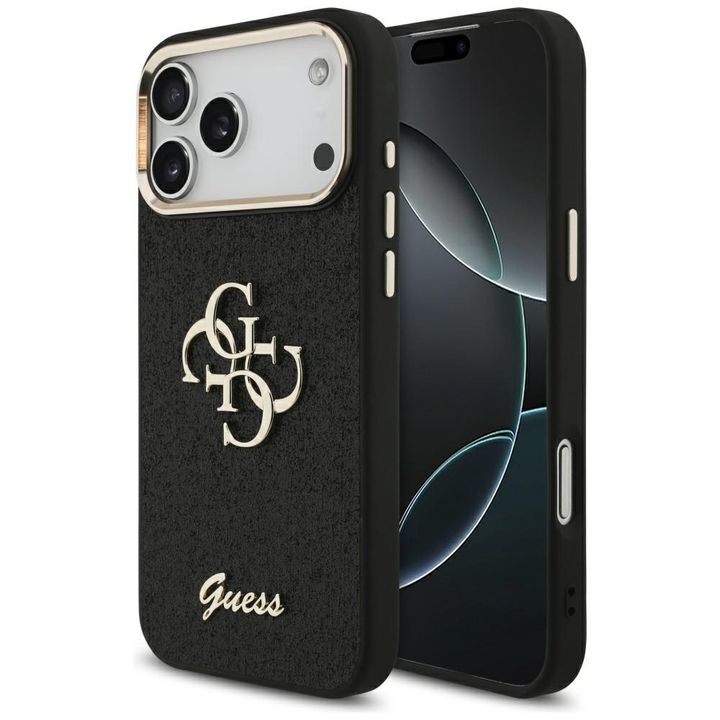 Etui Guess Fixed Glitter Big 4G Metal    Frame do iPhone 17 Pro Max czarny na NearMe.pl