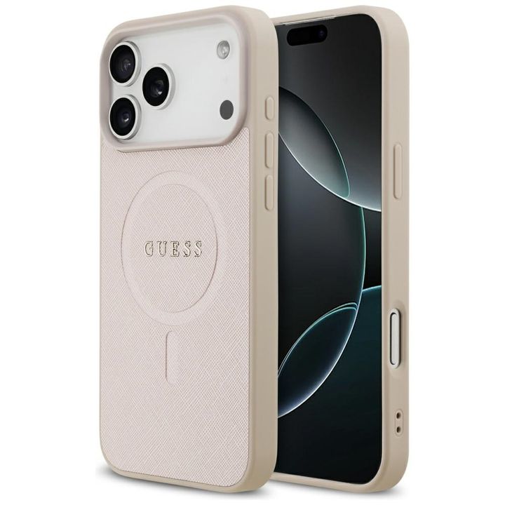Etui Guess Saffiano Classic Logo MagSafe do iPhone 17 Pro Max różowy na NearMe.pl