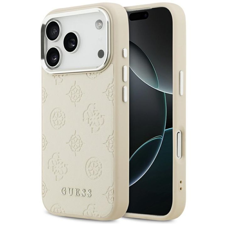 Etui Guess Peony Hot Stamp Script        MagSafe do iPhone 17 Pro beżowy na NearMe.pl