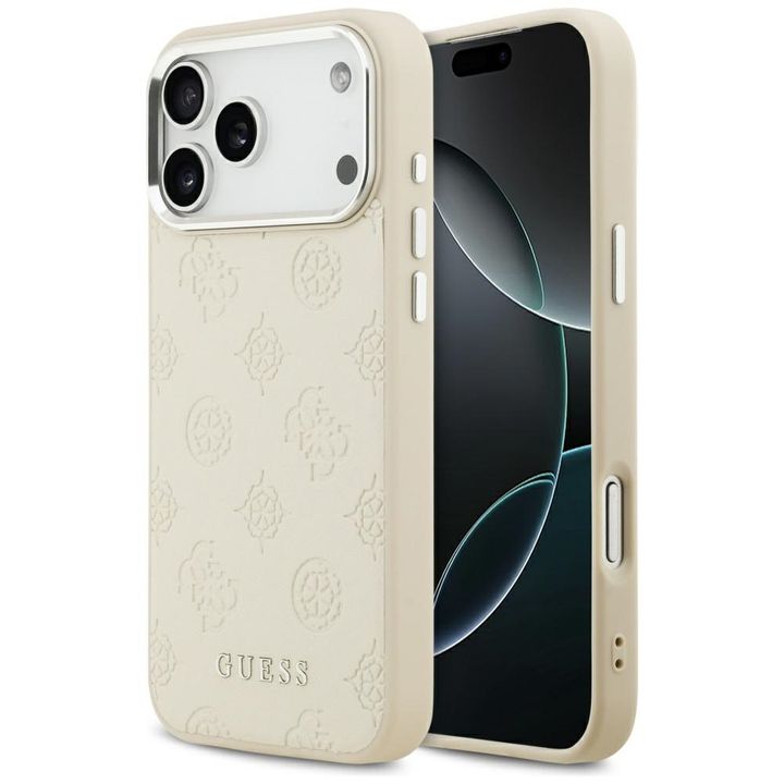 Etui Guess Peony Hot Stamp Script        MagSafe do iPhone 17 Pro Max beżowy na NearMe.pl