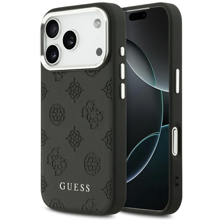 Etui Guess Peony Hot Stamp Script        MagSafe do iPhone 17 Pro czarny na NearMe.pl