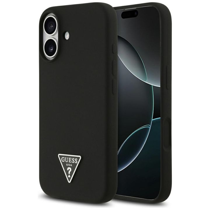 Etui Guess Silicone Triangle Logo        MagSafe do iPhone 17 czarny na NearMe.pl