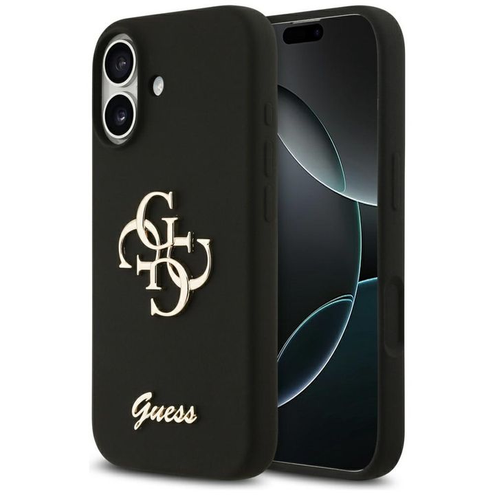 Etui Guess Silicone Big 4G Script do     iPhone 17 czarny na NearMe.pl