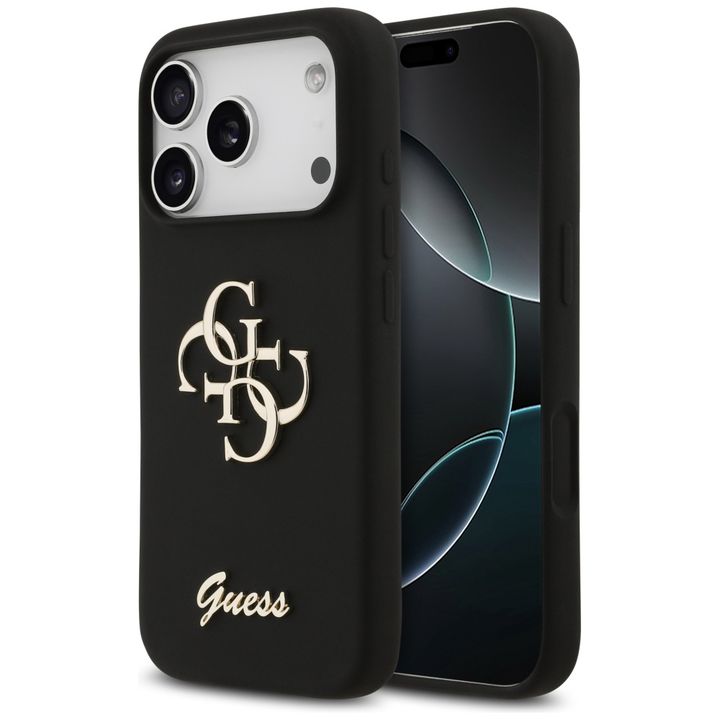 Etui Guess Silicone Big 4G Script do     iPhone 17 Pro czarny na NearMe.pl