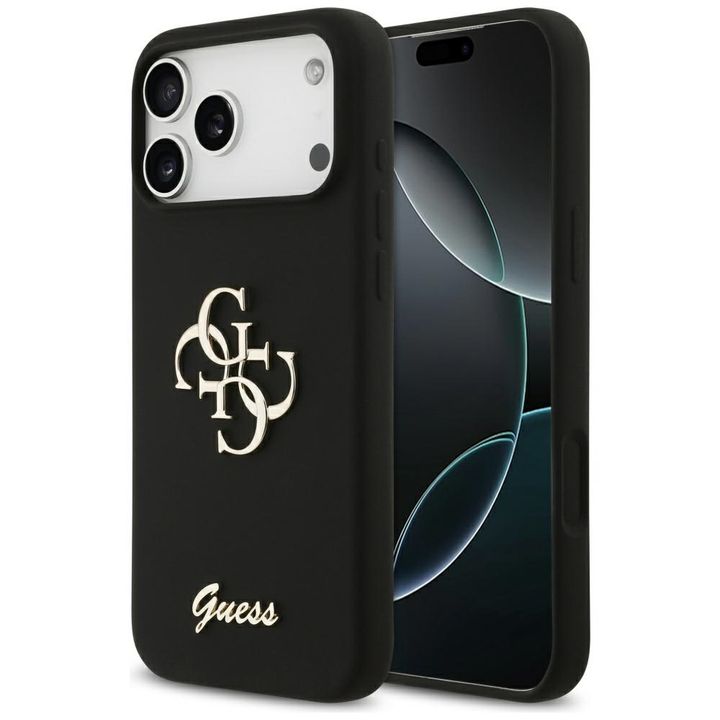 Etui Guess Silicone Big 4G Script do     iPhone 17 Pro Max czarny na NearMe.pl