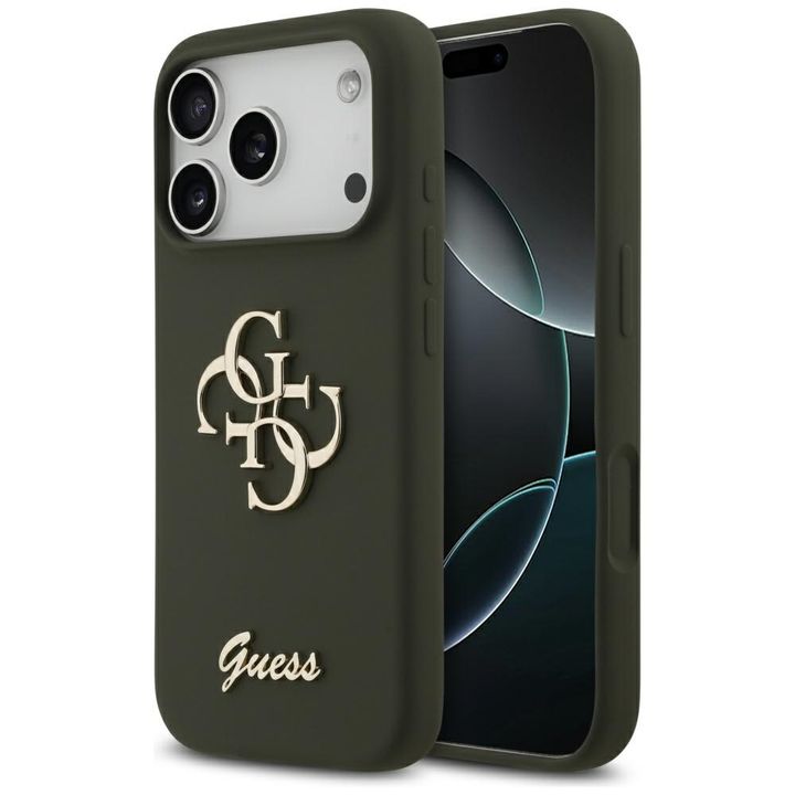 Etui Guess Silicone Big 4G Script do     iPhone 17 Pro Max khaki na NearMe.pl