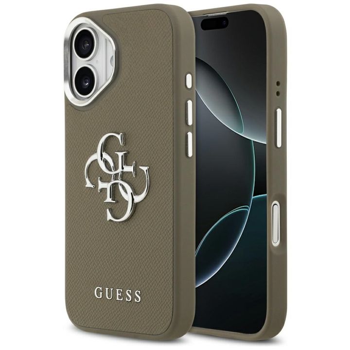 Etui Guess Grained Big 4G Classic Logo   do iPhone 17 brązowy na NearMe.pl