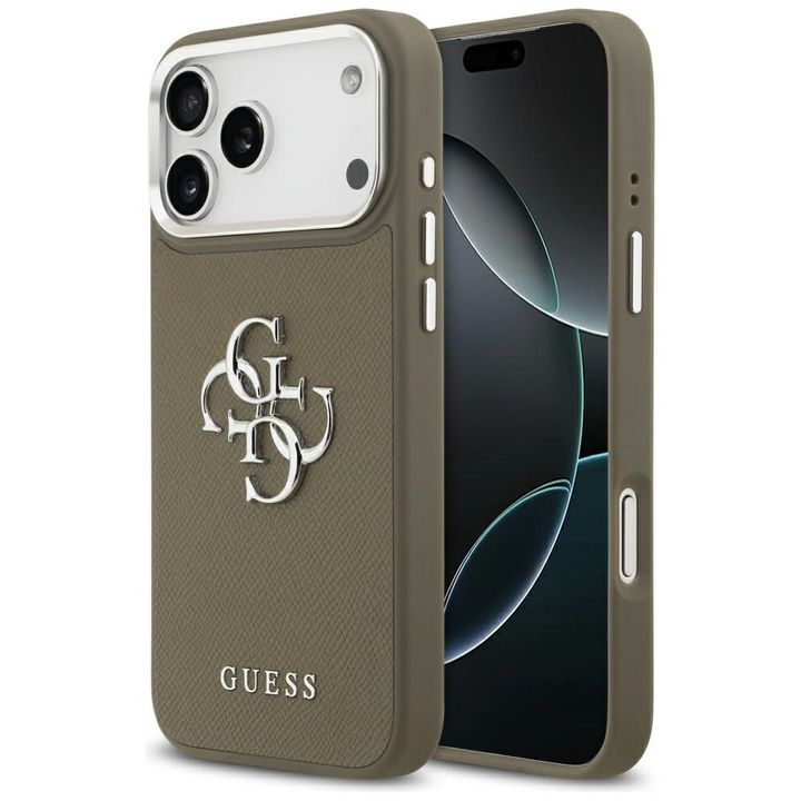 Etui Guess Grained Big 4G Classic Logo   do iPhone 17 Pro Max brązowy na NearMe.pl