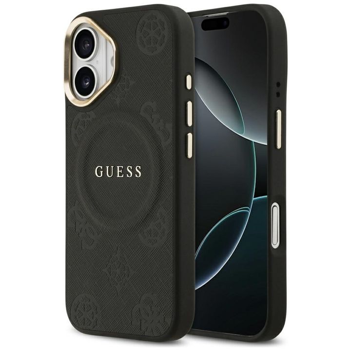 Etui Guess Peony Hot Stamp MagSafe do    iPhone 17 czarny na NearMe.pl