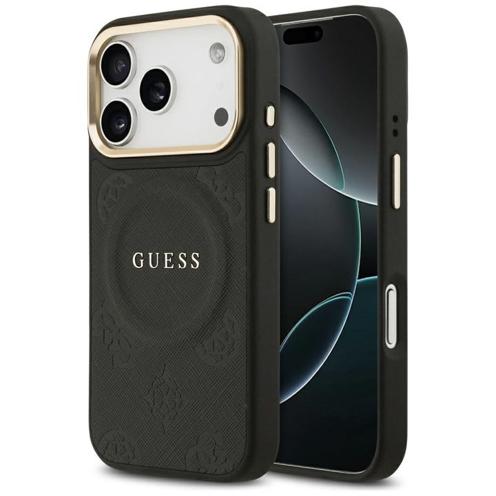 Etui Guess Peony Hot Stamp MagSafe do    iPhone 17 Pro czarny na NearMe.pl