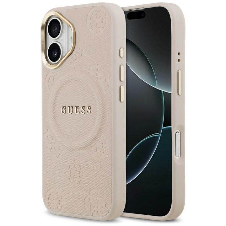 Etui Guess Peony Hot Stamp MagSafe do    iPhone 17 różowy na NearMe.pl