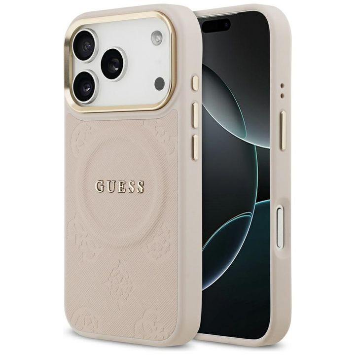 Etui Guess Peony Hot Stamp MagSafe do    iPhone 17 Pro różowy na NearMe.pl