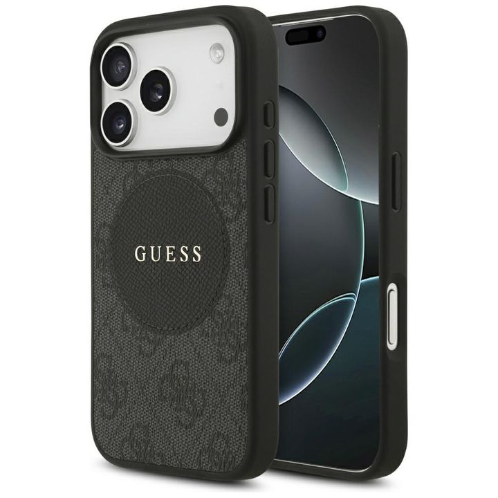 Etui Guess 4G Circle Classic Logo        MagSafe do iPhone 17 Pro czarny na NearMe.pl