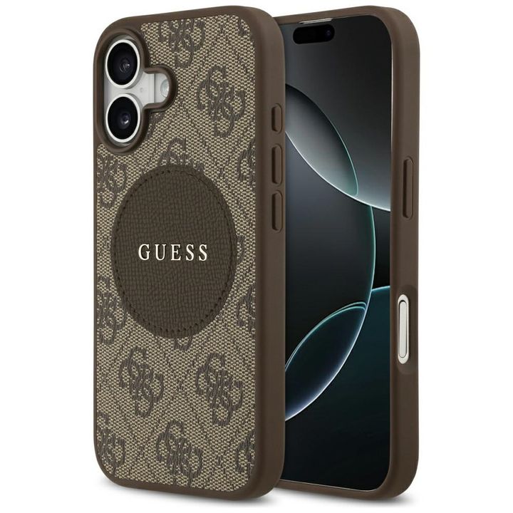 Etui Guess 4G Circle Classic Logo        MagSafe do iPhone 17 brązowy na NearMe.pl