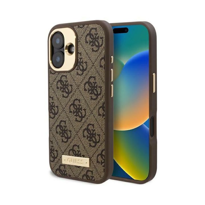 Guess GUHMP16MU4GPRW iPhone 16 Plus 6.7" brązowy/brown hardcase 4G Logo Plate MagSafe na NearMe.pl