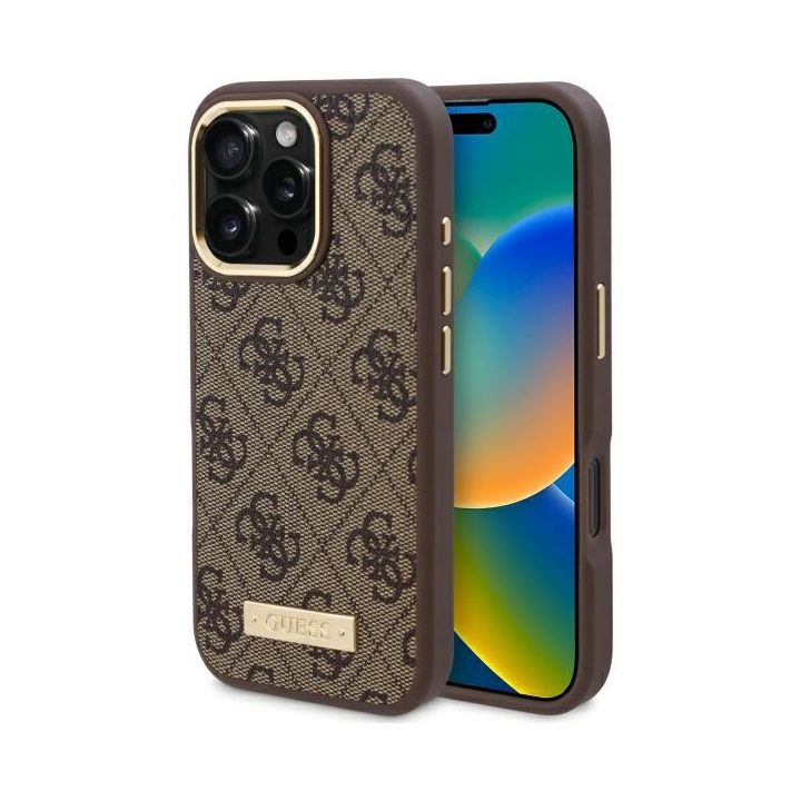 Guess GUHMP16XU4GPRW iPhone 16 Pro Max 6.9" brązowy/brown hardcase 4G Logo Plate MagSafe na NearMe.pl