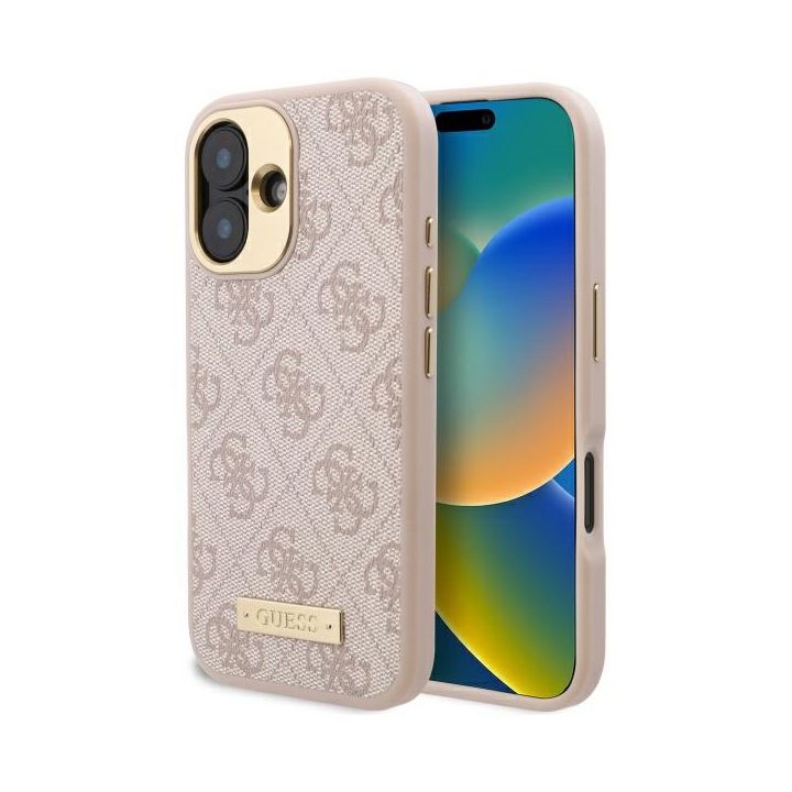 Guess GUHMP16MU4GPRP iPhone 16 Plus 6.7" różowy/pink hardcase 4G Logo Plate MagSafe na NearMe.pl