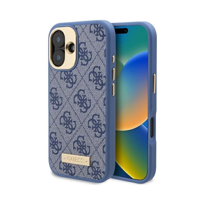 Guess GUHMP16SU4GPRB iPhone 16 6.1" niebieski/blue hardcase 4G Logo Plate MagSafe na NearMe.pl