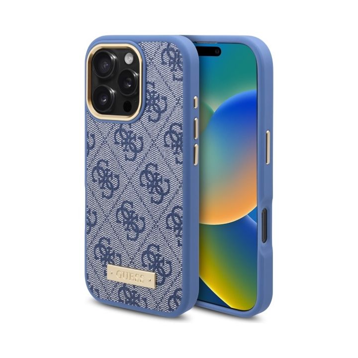 Guess GUHMP16XU4GPRB iPhone 16 Pro Max 6.9" niebieski/blue hardcase 4G Logo Plate MagSafe na NearMe.pl