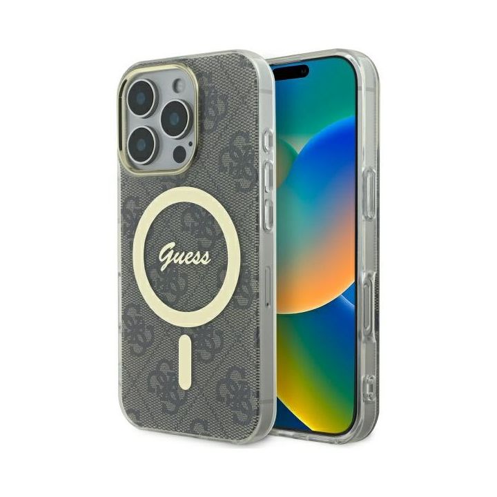 Guess GUHMP16LH4STW iPhone 16 Pro 6.3" brązowy/brown hardcase IML 4G MagSafe na NearMe.pl