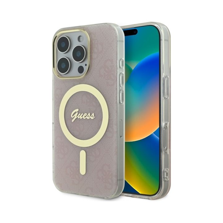 Guess GUHMP16LH4STP iPhone 16 Pro 6.3" różowy/pink hardcase IML 4G MagSafe na NearMe.pl