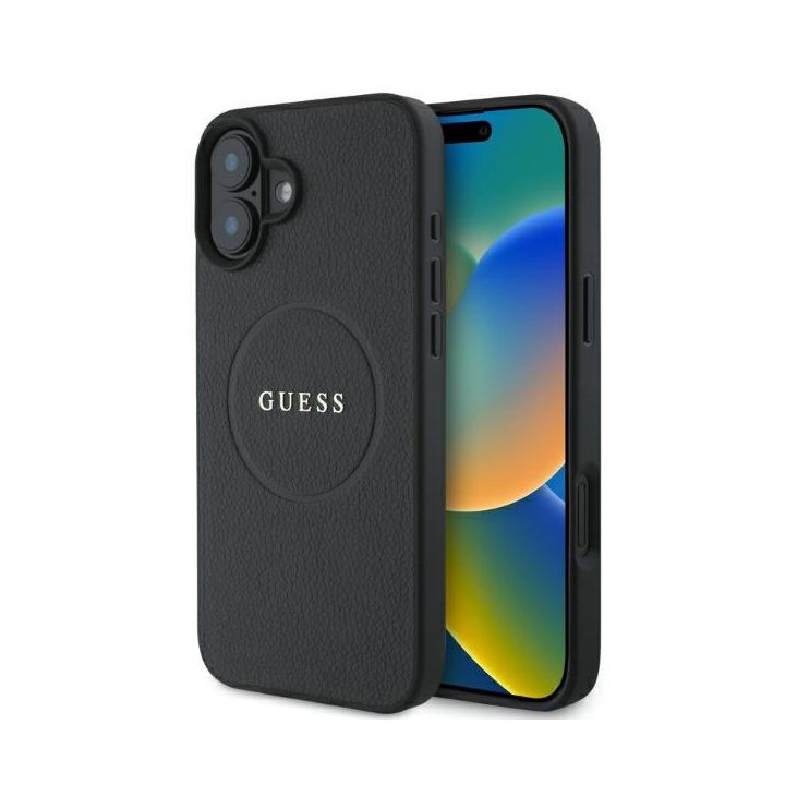 Guess GUHMP16SPGHSMMK iPhone 166.1" czarny/black hardcase Grained Gold Ring MagSafe na NearMe.pl