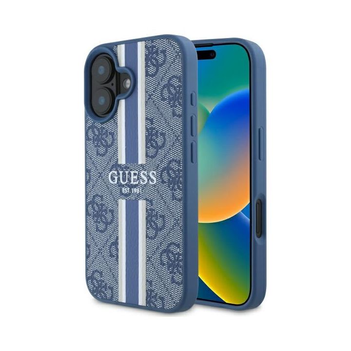 Guess GUHMP16SP4RPSB iPhone 16 niebieski/blue hardcase 4G Printed Stripes MagSafe na NearMe.pl