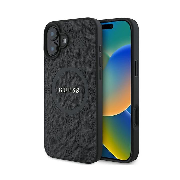 Guess GUHMP16SPSAPSMEK iPhone 166.1" czarny/black hardcase Saffiano Peony Classic Logo MagSafe na NearMe.pl