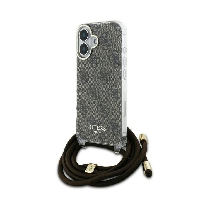 Guess GUHCP16SHC4SEW iPhone 16 6.1"      brązowy/brown hardcase Crossbody Cord 4G Print na NearMe.pl