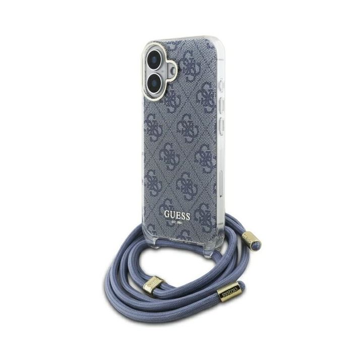 Guess GUHCP16SHC4SEB iPhone 16 6.1"      niebieski/blue hardcase Crossbody Cord 4G Print na NearMe.pl