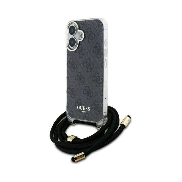 Guess GUHCP16SHC4SEK iPhone 16 6.1"      czarny/black hardcase Crossbody Cord 4G Print na NearMe.pl