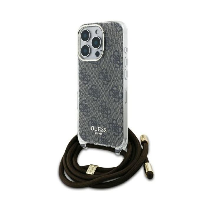 Guess GUHCP16LHC4SEW iPhone 16 Pro 6.3"  brązowy/brown hardcase Crossbody Cord 4G Print na NearMe.pl