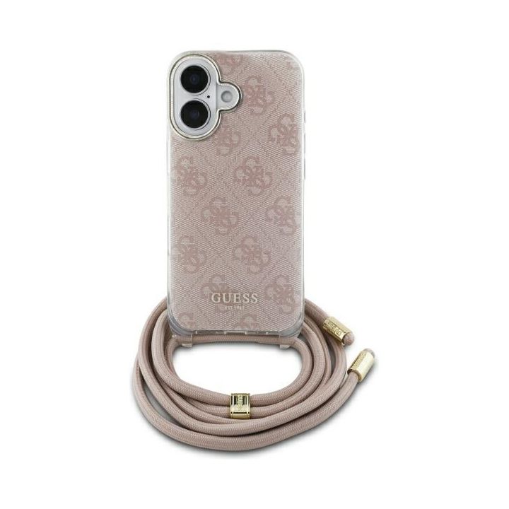 Guess GUHCP16SHC4SEP iPhone 16 6.1"      różowy/pink hardcase Crossbody Cord 4G Print na NearMe.pl