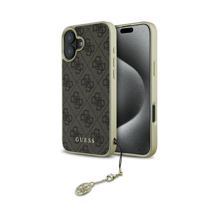 Guess GUHCP16MGF4GBR iPhone 16 Plus 6.7" brązowy/brown hardcase 4G Charms Collection na NearMe.pl