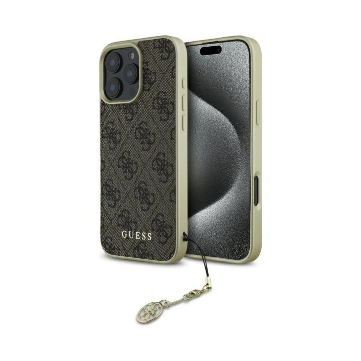 Guess GUHCP16LGF4GBR iPhone 16 Pro 6.3"  brązowy/brown hardcase 4G Charms Collection na NearMe.pl