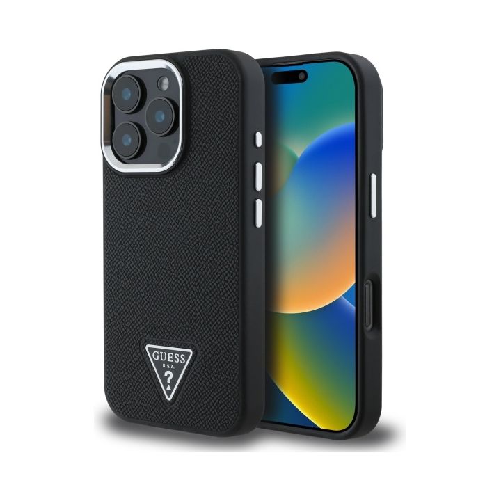 Guess GUHMP16XPGTSPSK iPhone 16 Pro Max  6.9" czarny/black hardcase Grained Triangle MagSafe na NearMe.pl