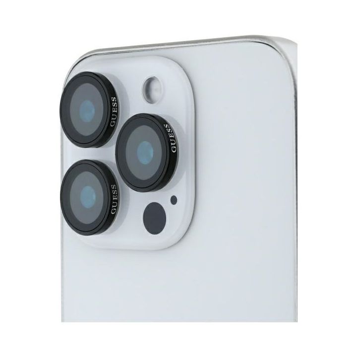 Guess GUCL163SAGK iPhone 16 Pro / 16 Pro Max Lens Protective Metal czarny/black - szkło na obiektyw aparatu na NearMe.pl