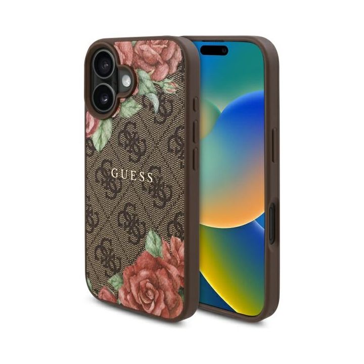Guess GUHMP16SP4ROPEMCW iPhone 16 6.1"   brązowy/brown hardcase 4G Flowers Print MagSafe na NearMe.pl