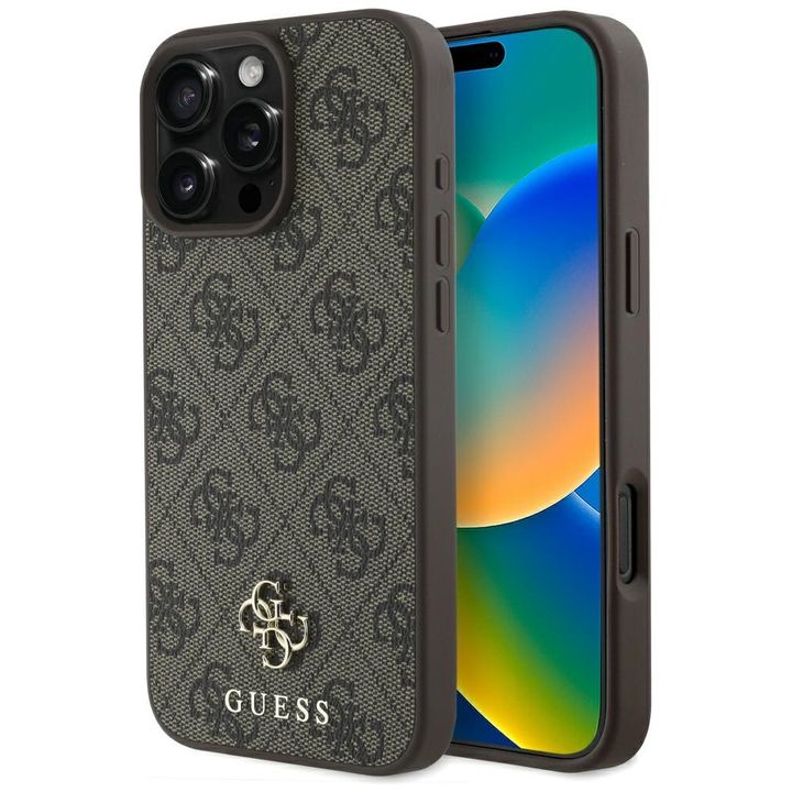 Etui Guess HC PU 4G Small 4G and Classic do iPhone 16 Pro MagSafe brązowy na NearMe.pl