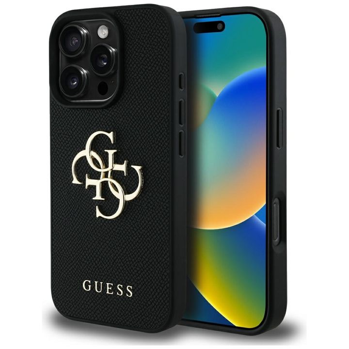 Etui Guess Grained Big 4G Logo Small     Classic Logo do iPhone 16 Pro Max czarny na NearMe.pl