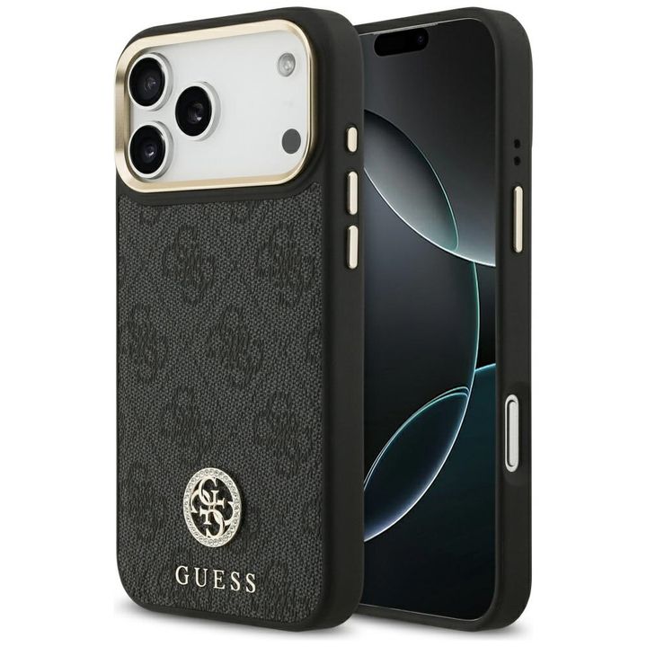 Etui Guess 4G Strass Logo MagSafe do     iPhone 17 Pro Max czarny na NearMe.pl