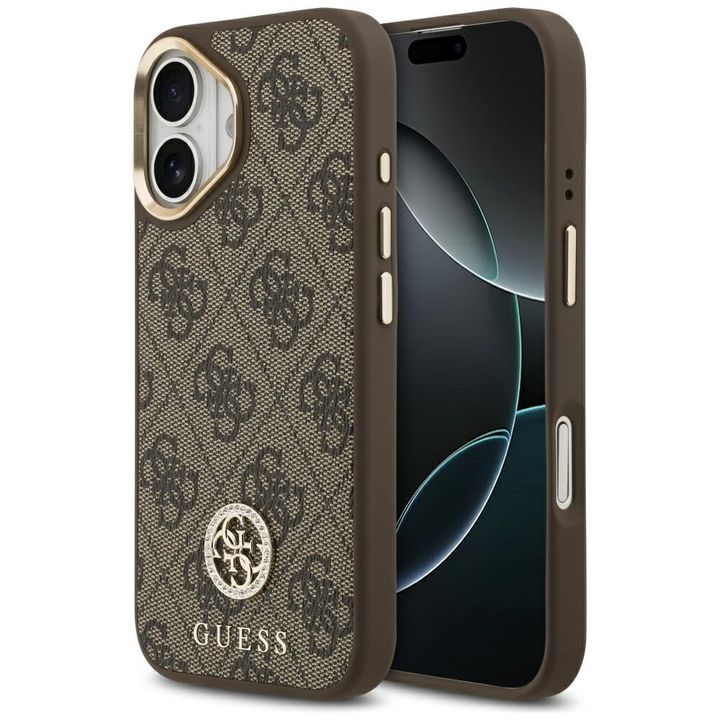 Etui Guess 4G Strass Logo MagSafe do     iPhone 17 brązowy na NearMe.pl