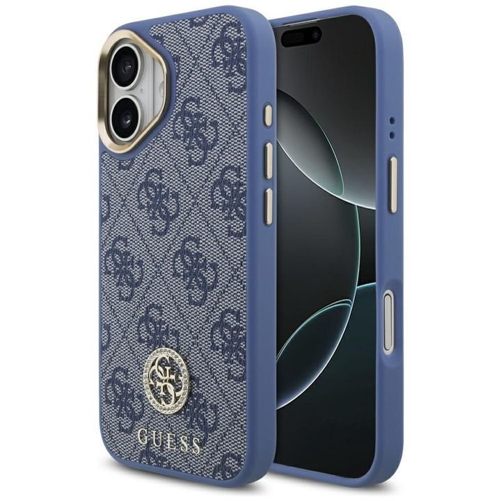 Etui Guess 4G Strass Logo MagSafe do     iPhone 17 niebieski na NearMe.pl