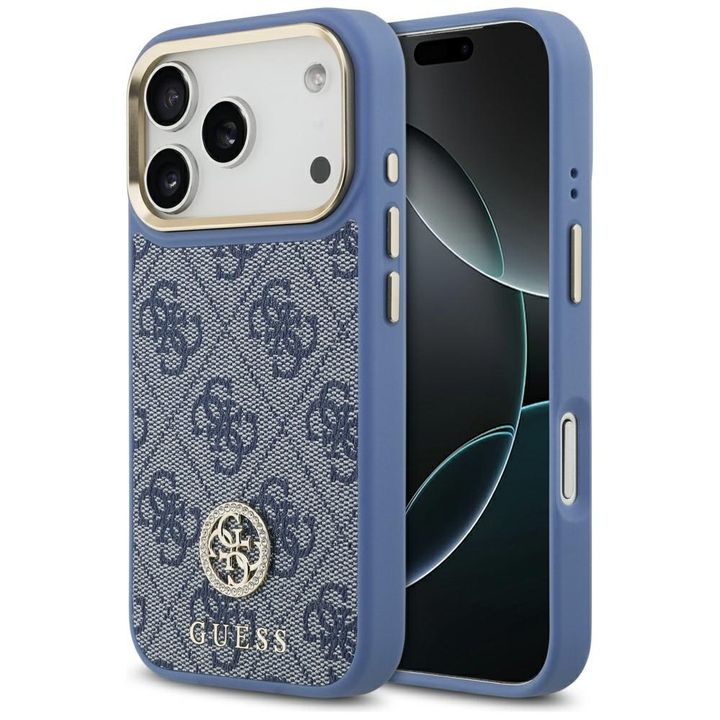 Etui Guess 4G Strass Logo MagSafe do     iPhone 17 Pro niebieski na NearMe.pl