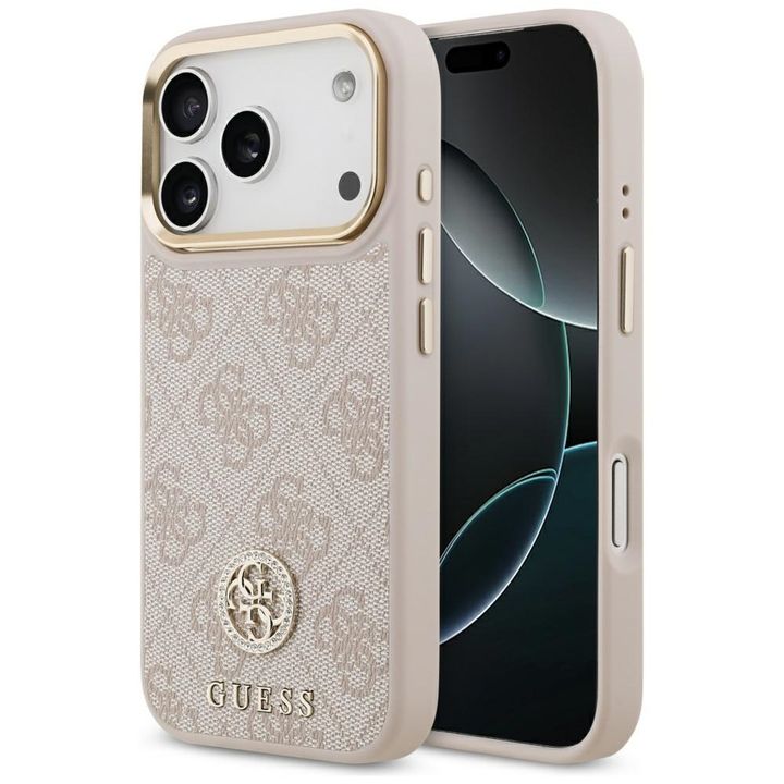 Etui Guess 4G Strass Logo MagSafe do     iPhone 17 Pro różowy na NearMe.pl