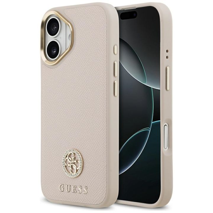 Etui Guess Grained Strass Logo MagSafe   do iPhone 17 różowy na NearMe.pl