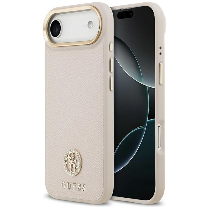 Etui Guess Grained Strass Logo MagSafe   do iPhone Air różowy na NearMe.pl