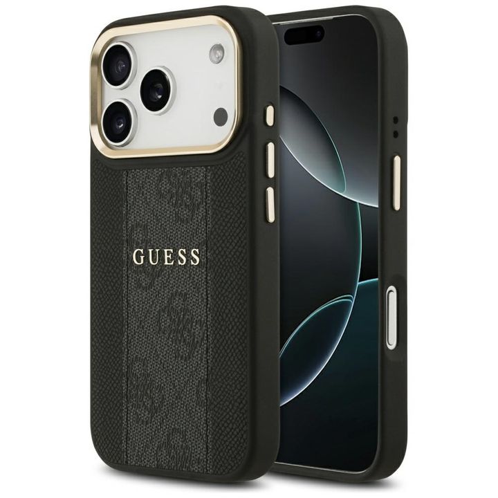 Etui Guess 4G Stripe MagSafe do iPhone   17 Pro czarny na NearMe.pl